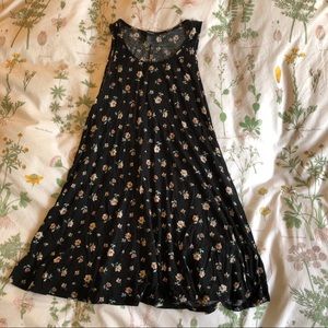 🌴 Black Floral Print Tank Dress